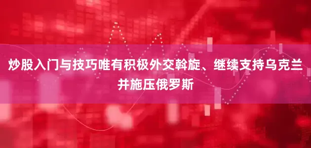 炒股入门与技巧唯有积极外交斡旋、继续支持乌克兰并施压俄罗斯